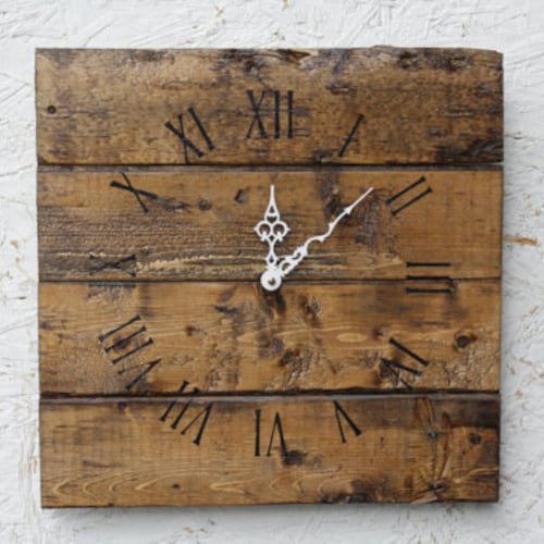 Brown Farmhouse Wall Clock in Warm Coffee Stain Rustic Modern Etsy