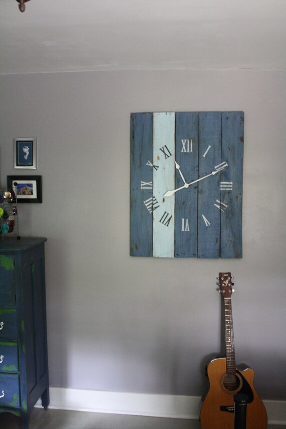 Oversized Rectangular Wall Clock Large Pallet Wood - Large Rectangular Wall Clock Oversized Rectangular Wall Clock Large Pallet Wood - Large Rectangular Wall Clock
