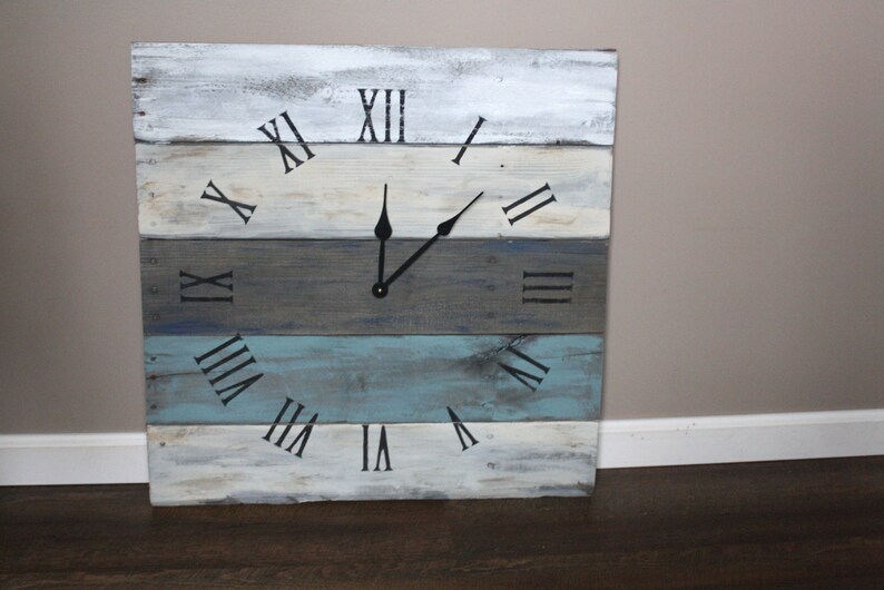 Coastal Wall Clock for Beach House Decor Handcrafted Artisan Etsy