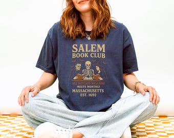 Comfort Colors Salem Book Club T-Shirt | Vintage Halloween Graphic Tee