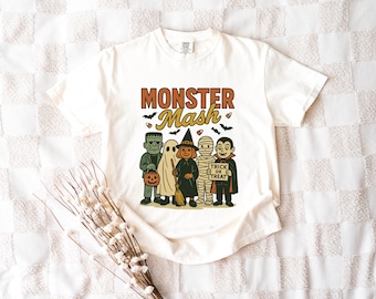 Halloween Monster Mash Comfort Colors T-Shirt | Retro Graphic Tee