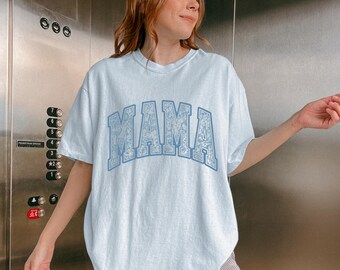 Comfort Colors® Mama Shirt | Toile Floral Mama Shirt | Pregnancy Announcement Boy | Mom Life Shirt | Mothers Day Gift | New Mom Shirt