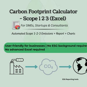 Calculadora de Huella de Carbono para PYMES / Informes ESG de Excel / Sostenibilidad