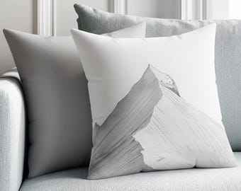 Minimal Mountain Sketch Throw Pillow