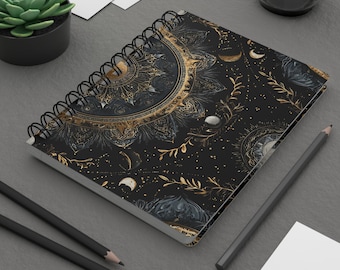 Fasi lunari celestiali, diario a spirale / Mandala cielo notturno