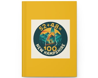 Mountain Hiking Hardcover Journal, 52 with a view, 48 4,000 footers, New Hampshire, Matte Notebook, Gift for Hiker, Outdoor Adventure Diary,
