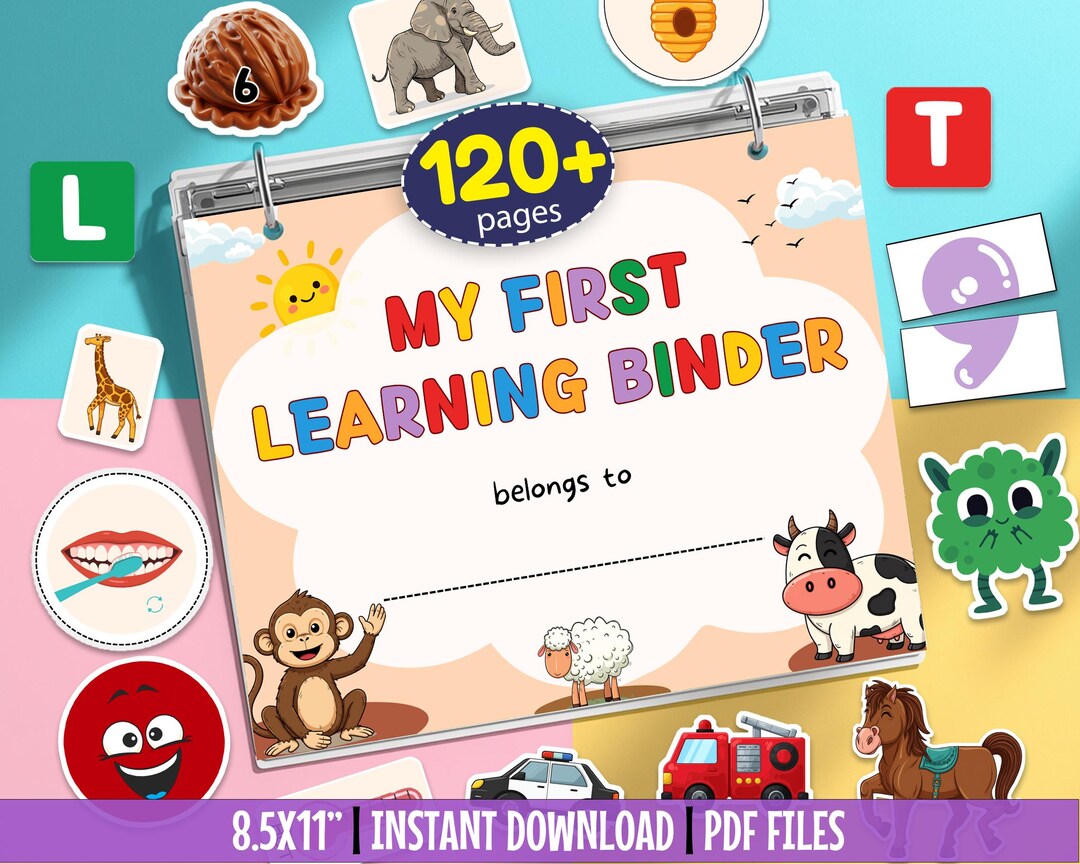 Toddler Busy Book Printable Pages Preschool Activity Binder Cut and ...