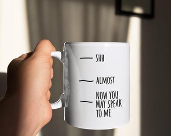 Introverte koffiemok: bijna, nu mag je spreken