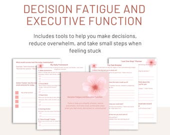 Decision Fatigue and Executive Function Worksheet Set (4 worksheet pages)