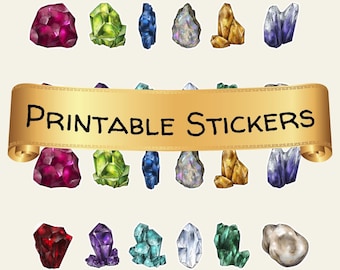 Birthstone Sticker Sheet | Printable Digital Download