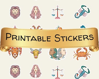 Zodiac Pop Art Sticker Sheet | Printable Digital Download