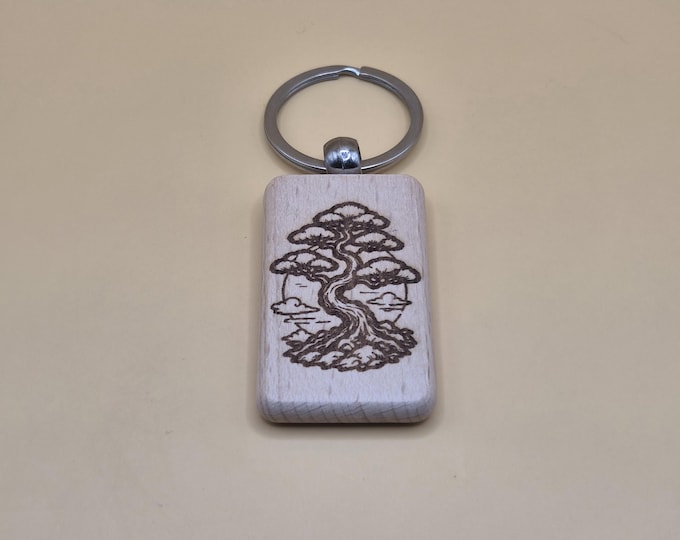 Wooden Tree Keychain