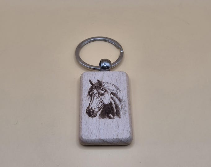 Wooden Horse Keychain