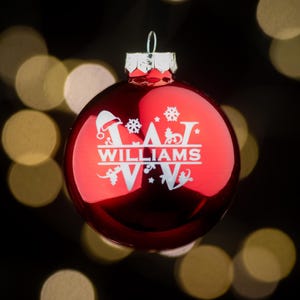 Personalized Laser Engraved Glass Christmas Ornament – Custom Name Bauble