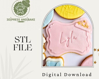 Princess Crown Frame Cookie Stamp & Cutter STL Files - Digital File