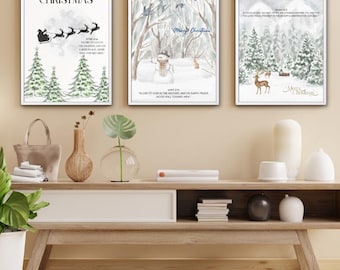 Christian Christmas Wall Art Cute Holiday Decor Printable Religious Holiday Decor Modern Christmas Wall Art Set Bible Verse Holiday Posters