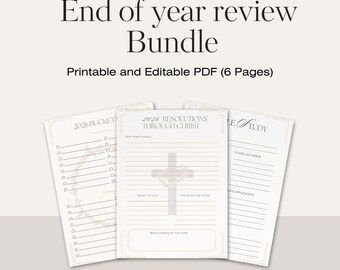 2026 Christian Resolutions & End of Year Review | Faith Planner Templates | Bible Study and Prayer Planner | Christian Goal Setting