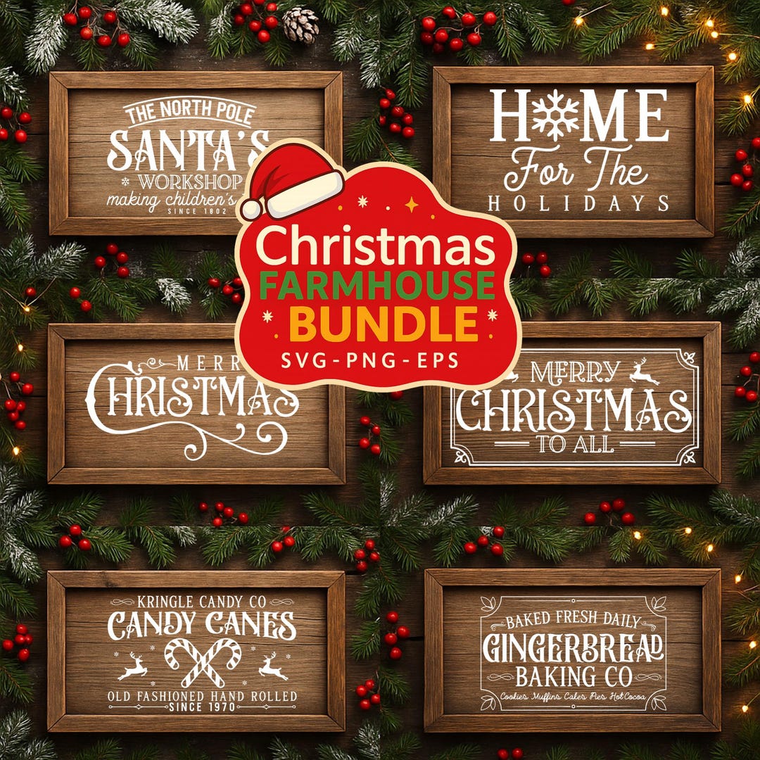 D Rustic Svg Farmhouse Rustic Christmas SVG Bundle Rustic Porch Decor Doormat ...