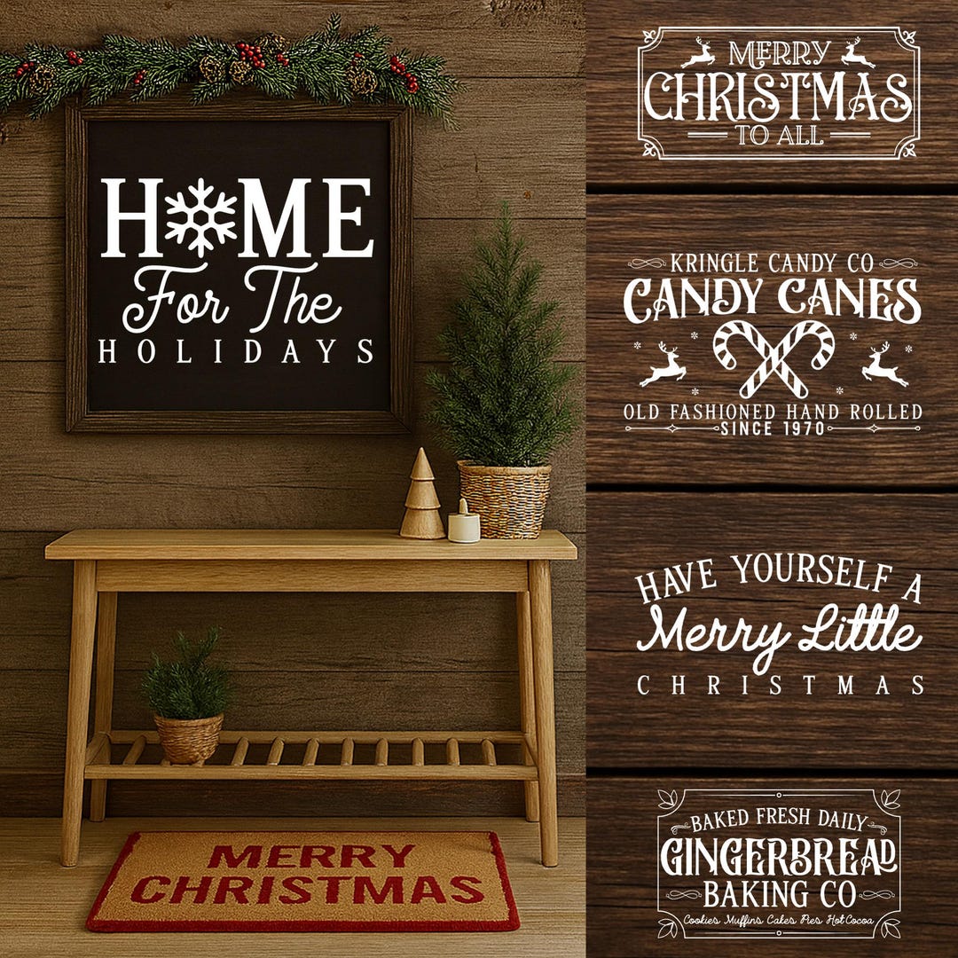 Farmhouse Rustic Christmas SVG Bundle Rustic Porch Decor Doormat ...