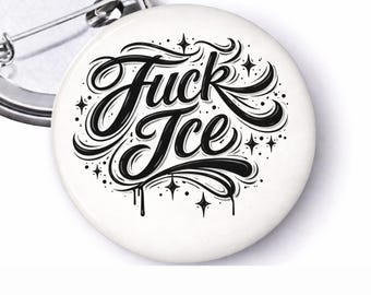 No ICE Pinback Button: Political Protest Activist Flair