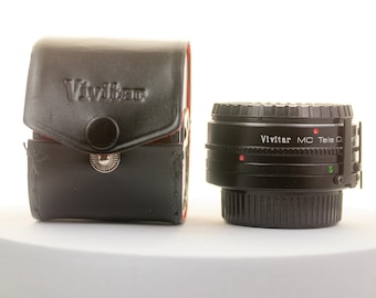 Vivitar MC Tele-Converter 2x-5 Lens for Minolta MC MD Cameras Automatic Doubler Attachment with Case