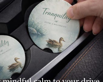 Soapstone Car Coaster Duck | Round Drink Holder
