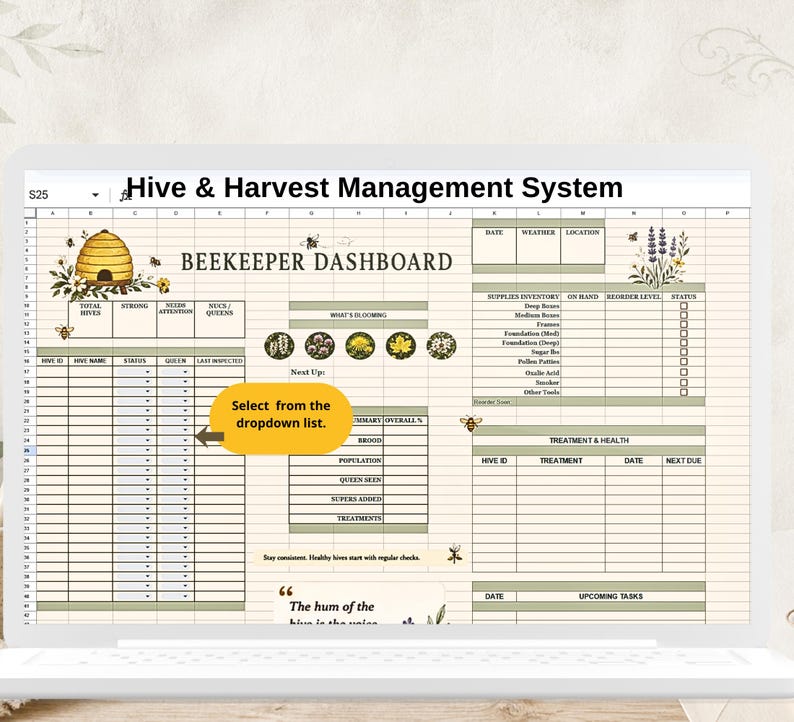 Beekeeping Hive & Harvest Interactive Management System Organization ...