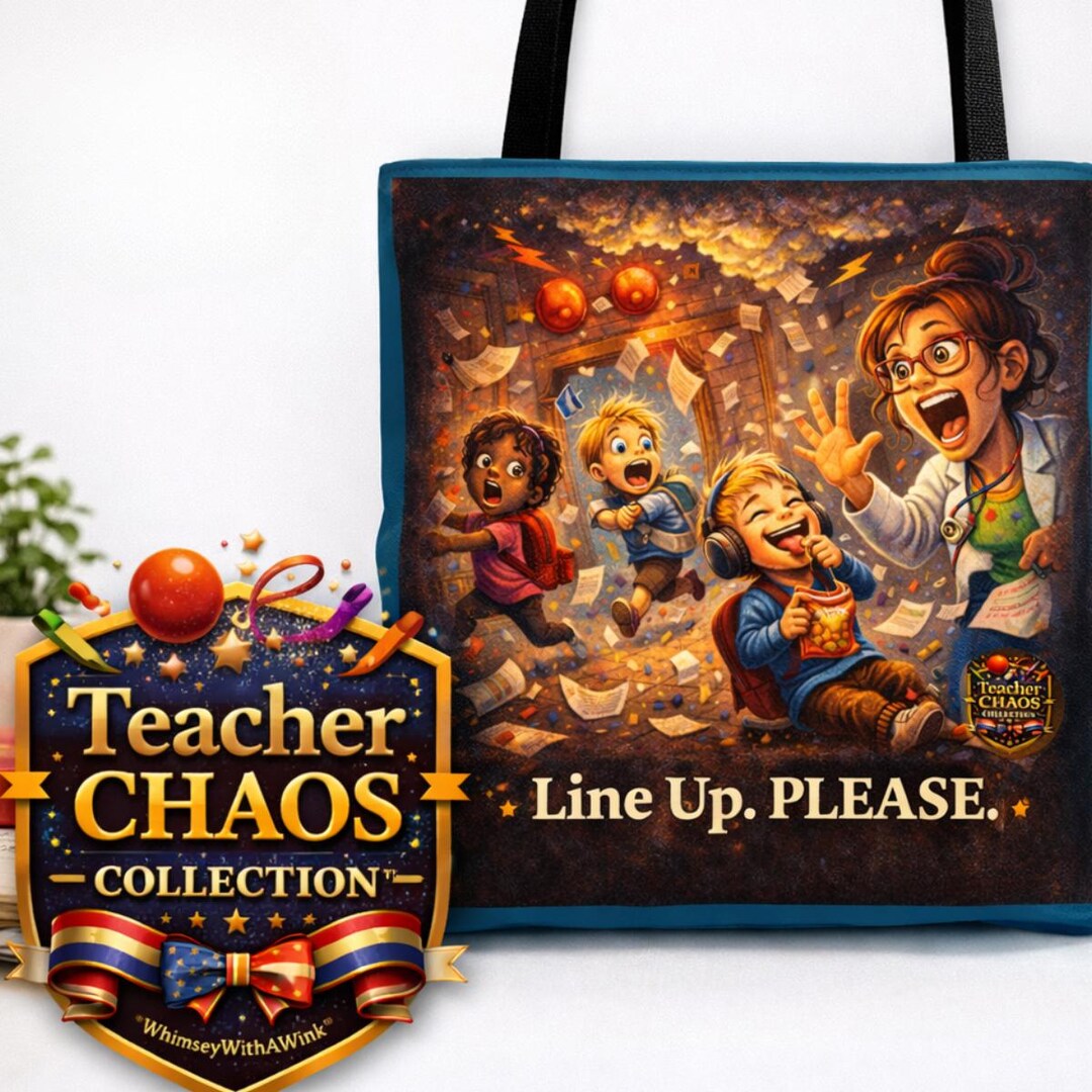 End of Year Teacher, Line Up, PLEASE Tote Bag | Whimsical Children ...