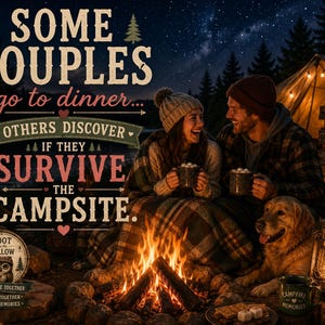Camping-Date-Tracker für Paare: Kompatibilitäts-Arbeitsbuch | Google Sheets Camping | Tagebuch für romantische Abende | Herausforderungsprotokoll | Digital