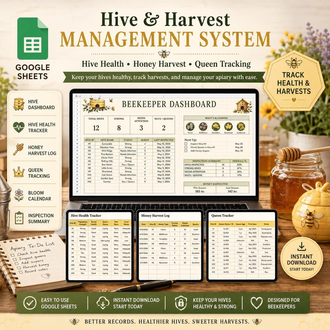 Beekeeping Hive & Harvest Interactive Management System Organization ...