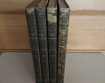 Lot of 4 Boys and Girls Bookshelf books Volumes 8, 11, 12, & 17 Antique 1910