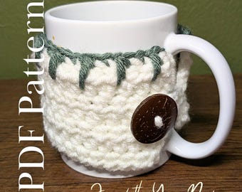 Boho Crochet Mug Cozy Pattern | Beginner Friendly Coffee Sleeve | PDF Pattern