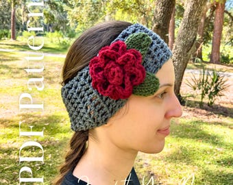 Patrón de ganchillo: Diadema de rosas (5 tallas) / Regalos de invierno para madre e hija