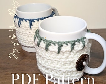 Patrón de funda para taza de crochet estilo bohemio / Funda para taza de café para principiantes / Patrón en PDF