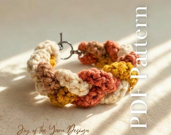 Boho Bracelet Crochet Pattern PDF: Beginner Jewelry Wrist Cuff (Digital Download)