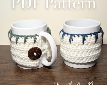 Boho Crochet Mug Cozy Pattern | Beginner Friendly Coffee Sleeve | PDF Pattern