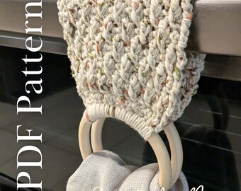 Patrón de toallero de ganchillo para el Día de la Madre: Tutorial de ganchillo rápido y fácil para principiantes sobre decoración de cocina (PDF)