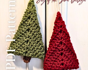 Crochet Christmas Tree Garland Pattern | Easy Beginner Holiday Decor | Crochet Ornament Tutorial | PDF