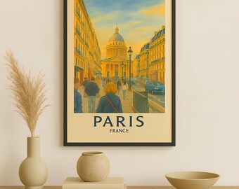 Paris Street Poster, Vintage France Print, Parisian Wall Art, Printable Digital Download, Travel Poster, Paris Home Decor