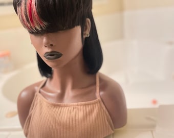 Mullet wig ready to put on