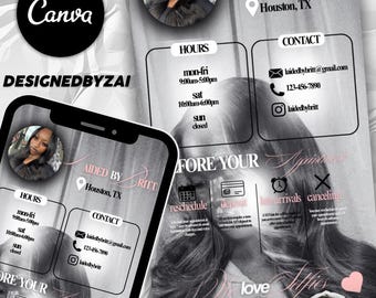 Hair Stylist Acuity Scheduling Template | Editable Acuity Scheduling Template | Premade Canva Template Thumbnail Design