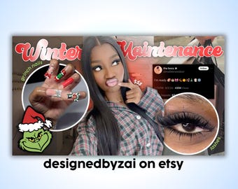 Winter Maintenance Thumbnail | Festive YouTube Graphics | Premade Canva Template Holiday Thumbnail Design