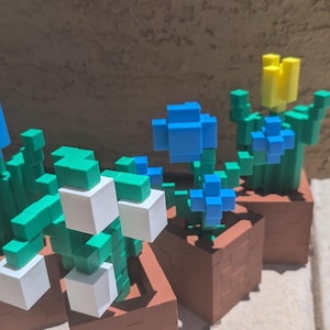Minecraft flowers with flower pot