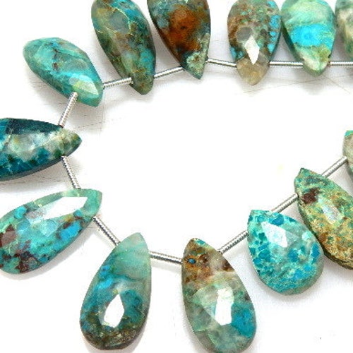 AAA Natural Chrysocolla Loose Gemstone on sale Beads Pear Drops Briolette Wholesale Price