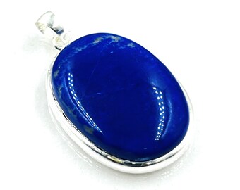 92.5 Sterling Silver Lapis-Lazuli Gemstone Pendent 27x38MM -22Gram Direct From Factory