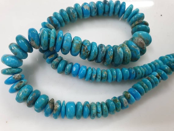 8 Inch Strand AAA Arizona Turquoise Faceted RONDELLS 5-6mm size aprx,Great Value Item