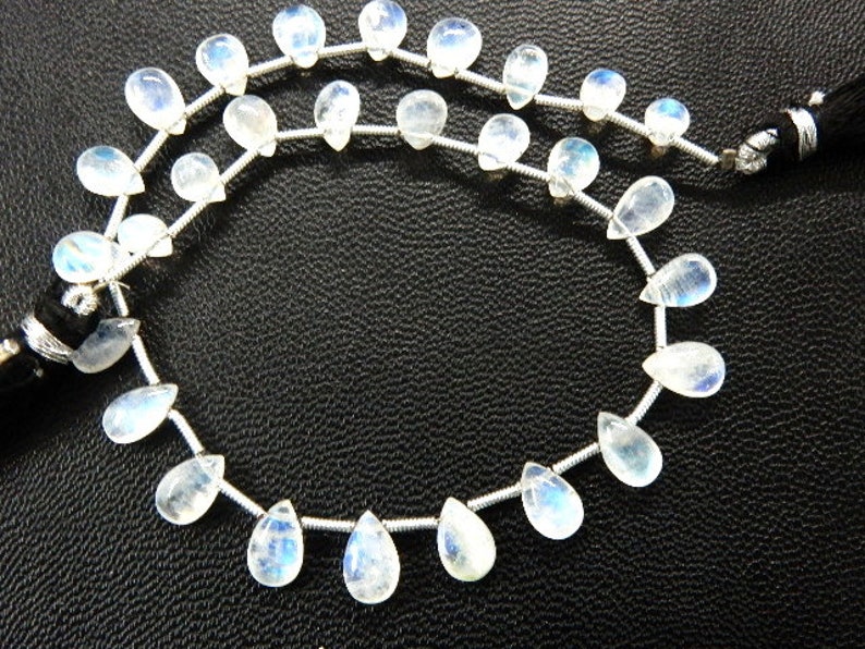 -28 Beads Rainbow-Moonstone Rainbow Moonstone Drops Smooth Beads AA