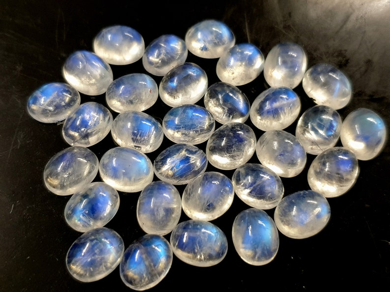 Rainbow Moonstone CabochonRainbow Moonstone Oval CabochonMoonstone 7x9MM OvalBlue Fire Rainbow Moonstone34Pc77CtOn SaleFree Shipping