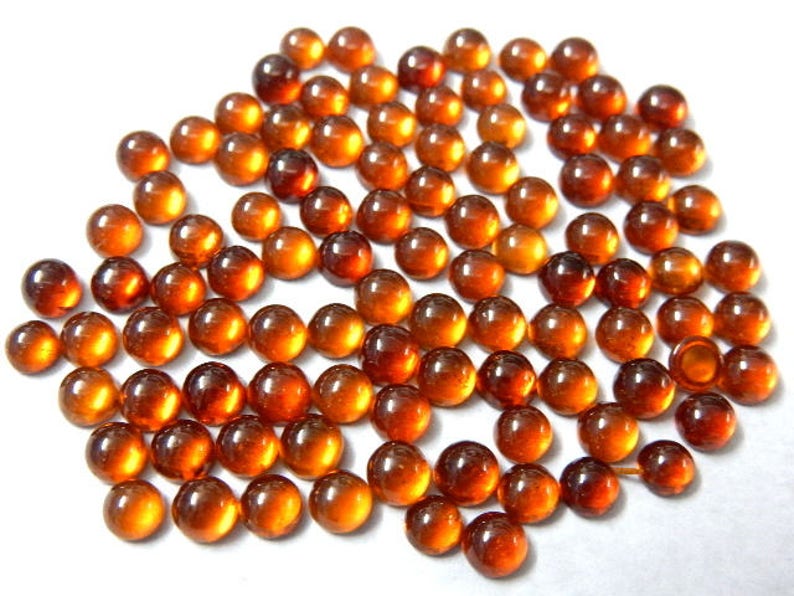 Hessonite Cabochon,Hessonite Gemstone,Hessonite Garnet Cabochon,4 mm Round Gemstone Cabochon 50 Cab