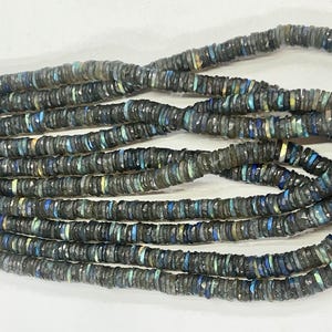 aaa natural labradorite faceted heishi beads,genuine labradorite gemstone beads,wholesale labradorite strand beads,jewellery making bead